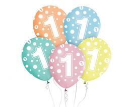 Balony z cyframi 1 na urodziny 5szt 1