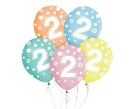 Balony z cyframi 2 na urodziny 5szt 1