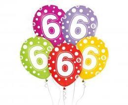 Balony z cyframi 6 na urodziny 5szt 1