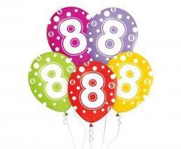 Balony z cyframi 8 na urodziny 5szt 1