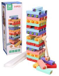 WIEŻA drewniana JENGA gra zręcznościowa 54el 1
