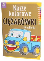 Kolorowanka Nasze kolorowe CIĘŻARÓWKI 74 naklejki 1