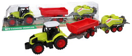 Traktor + 2 przyczepy, belownica 1