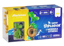 Klocki konstrukcyjne WAFLE MINI Smok Diplodok i morska syrena 1