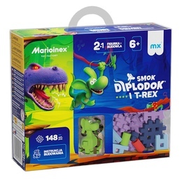 Klocki konstrukcyjne WAFLE MINI Smok Diplodok i T-Rex 1