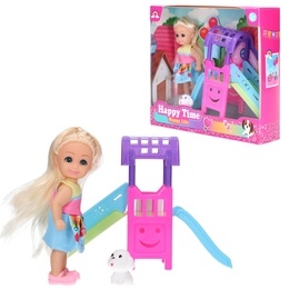 Lalka mini + zjeżdżalnia piesek 1