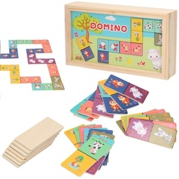 Domino drewniane FARMA gra logiczna 1
