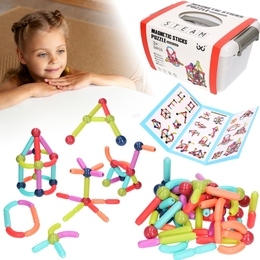 JUMBO klocki magnetyczne 84el w wiaderku 1