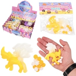 Antystresowy gniotek KONIK gadżet do ściskania z brokatem SQUISHY 1
