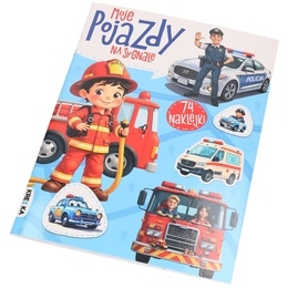 Kolorowanka MOJE POJAZDY NA SYGNALE 74 naklejki 1