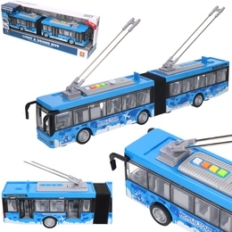 Przegubowy autobus z otwieranymi drzwiami, dźwięki i światła - trolejbus 1