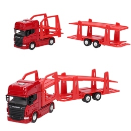 Auto TIR SCANIA V8 R730 1:64 model metalowy WELLY laweta 1