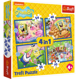 Puzzle 4w1 Podwodne życie SpongeBoba 1