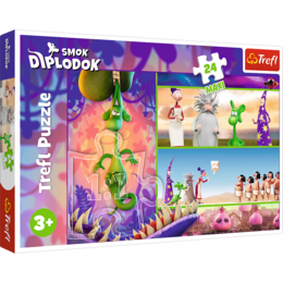 Puzzle 24 Maxi Ciekawski Smok Diplodok 1