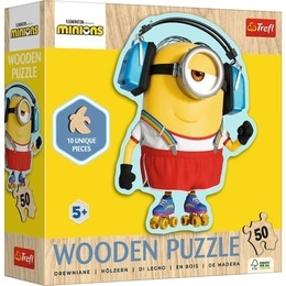 Puzzle 50 drewniane Szalony Minionek 1