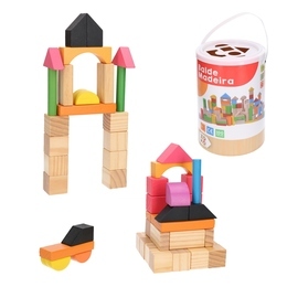 Klocki DREWNIANE 100el wiaderko sorter EKO 1