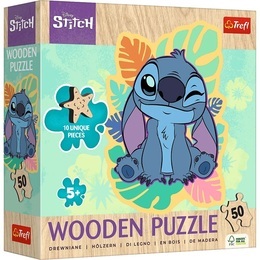 Puzzle 50 drewniane Wesoły Stitch 1