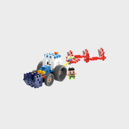 Klocki konstrukcyjne WAFLE MINI traktor z pługiem FARMER 50el 1