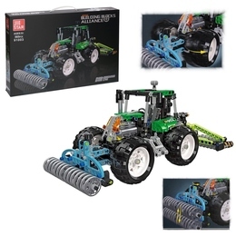 Klocki MEGA TRAKTOR + mulczer i brona talerzowa JIE STAR 1