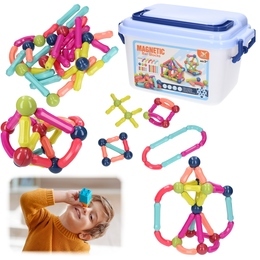 JUMBO klocki magnetyczne 42el w wiaderku 1