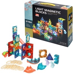 Klocki magnetyczne KULECZKOWY TOR 75el świecący 1