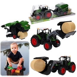Traktor z przyczepą - belownica, belarka 1