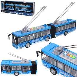 Przegubowy autobus z otwieranymi drzwiami, dźwięki i światła - trolejbus 1