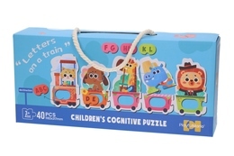 Puzzle 40 maxi POCIĄG ze zwierzętami 1