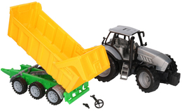 Traktor z przyczepą żółtą 1