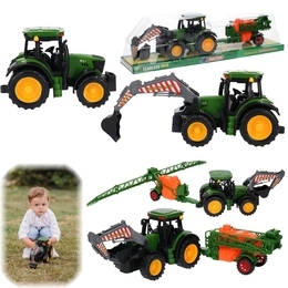 Traktor z przyczepą opryskiwacz + koparka 1