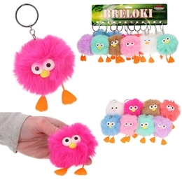Puchaty brelok stworek 1szt. pompon 1