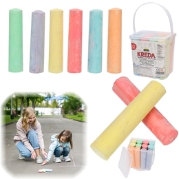 Kreda chodnikowa JUMBO mega duża 12szt wiaderko 1