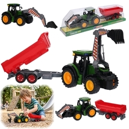 Traktor z przyczepą wywrotką koparka ładowarka 1