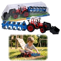 Traktor z pługiem i turem - spychacz 1