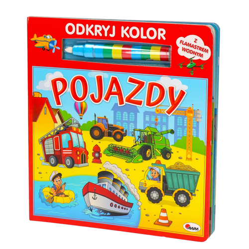 Książka POJAZDY z flamasterem wodnym KOLOROWANKA 1