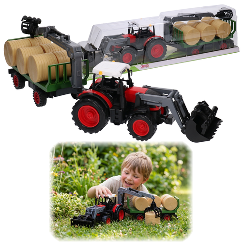 Traktor z przyczepą do transportu beli 1