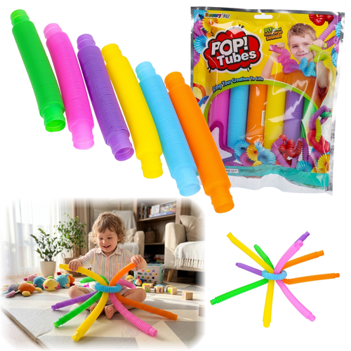 RURKI SENSORYCZNE tuba rozciągana sensoryczna zestaw 6szt POP TUBES 1