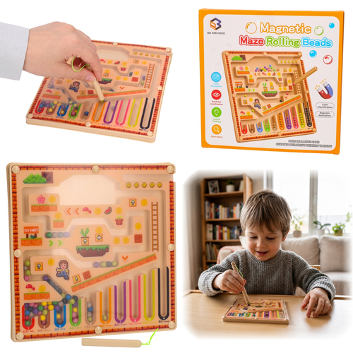 Labirynt magnetyczny MONTESSORI gra zręcznościowa 1