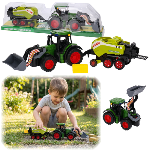 Traktor z prasą kostkującą 1