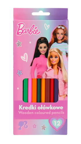 Kredki ołówkowe trójkątne Barbie 12szt. 1