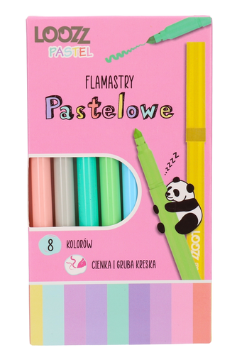 Flamastry pastelowe 8 kolorów 1