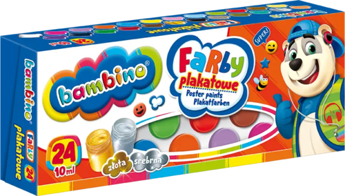 Farby plakatowe BAMBINO 24 kolory 1