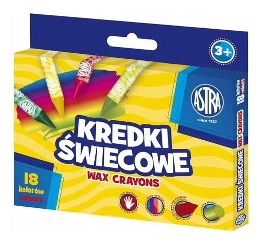 Kredki świecowe 18 kolorów ASTRA  1