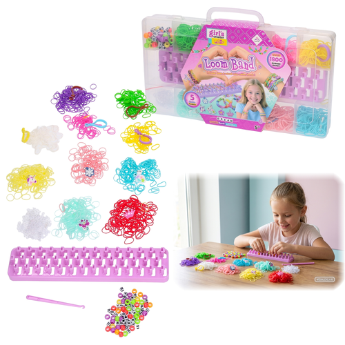 RAINBOW LOOM BANDS, magiczne gumki do zaplatania + krosno 1