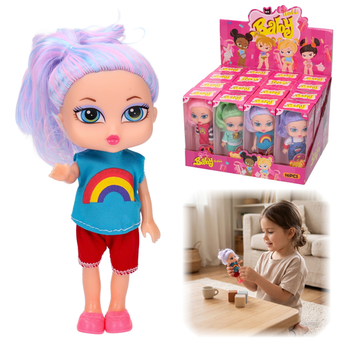 Mini lalka kolorowe włoski 1