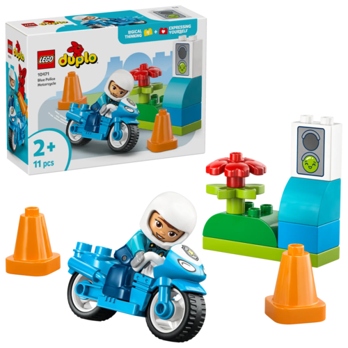 Klocki LEGO DUPLO Niebieski motocykl policyjny 1