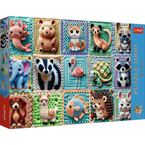 Puzzle 1000 Tea Time Szydełkowe Zwierzątka 1