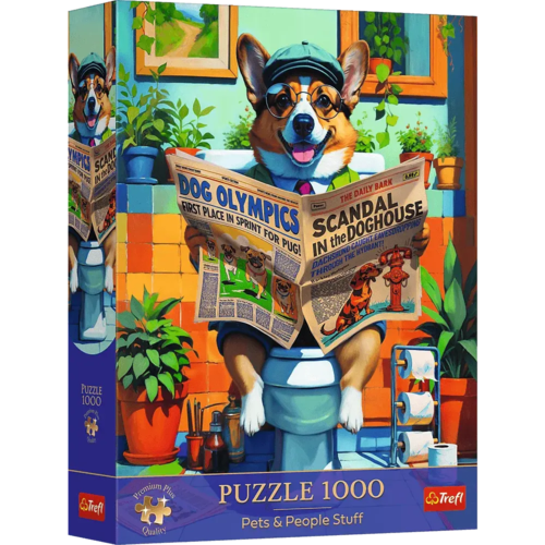 Puzzle 1000 Corgi w Toalecie Premium Plus Quality 1