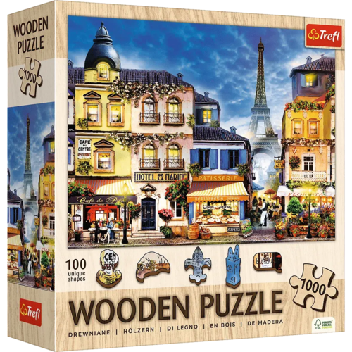 Puzzle 1000 drewniane Francuska uliczka 1