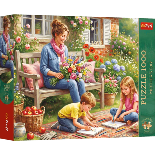 Puzzle 1000 Rodzina w ogrodzie Premium Plus Quality 1